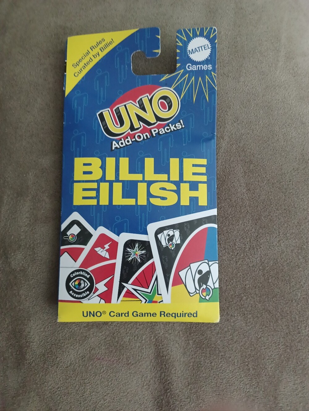 Mattel UNO Billie Eilish Add-On Pack – Blue & Yellow